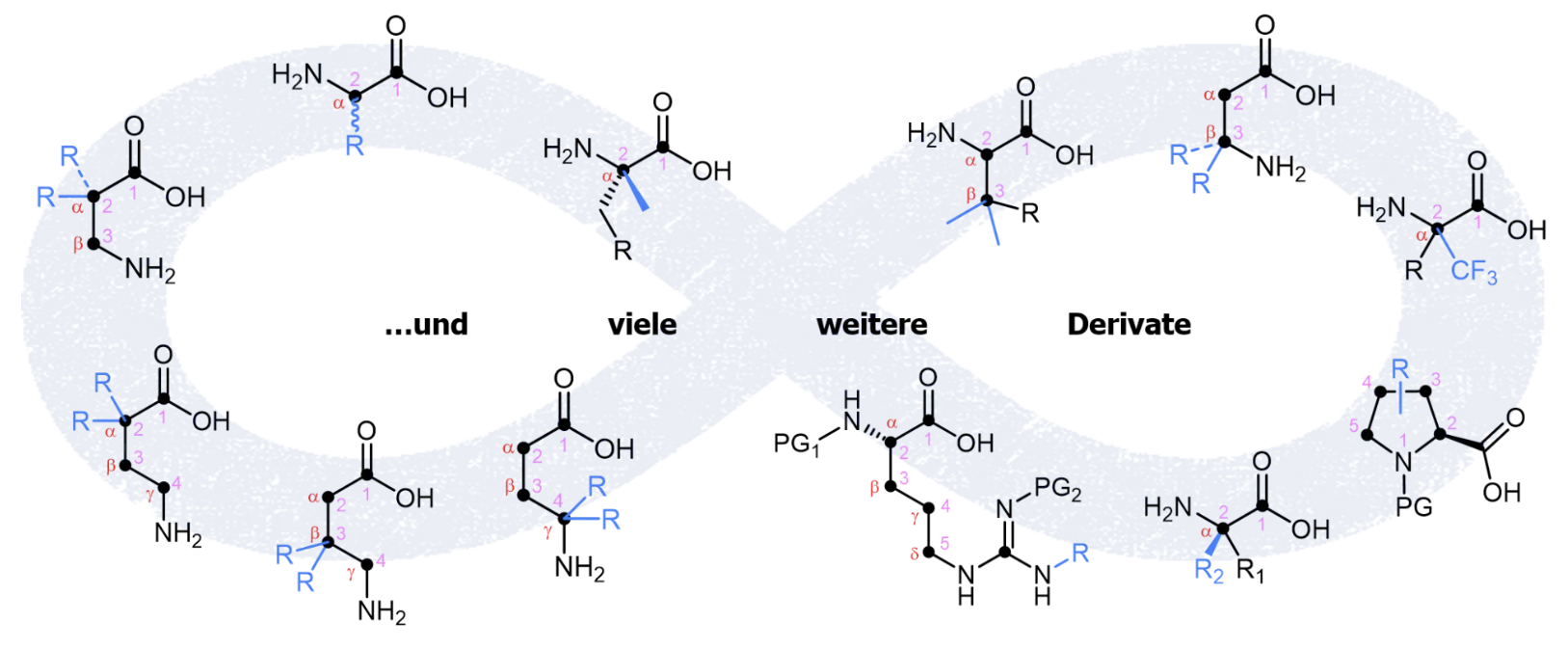 Beispiele strukturell verschiedener unnatürlicher Aminosäurederivate
